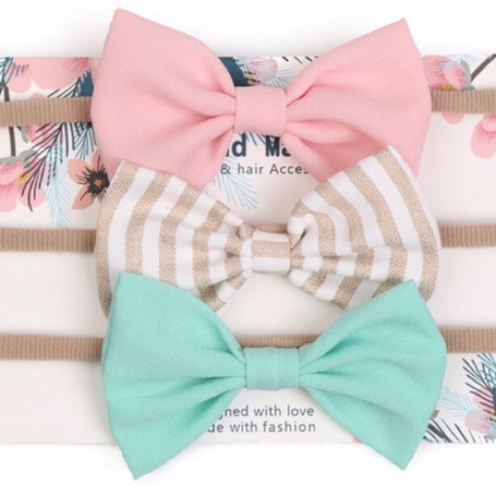 New Set 3 Bow Baby Toddler Girl Headbands - Picture 6 of 6